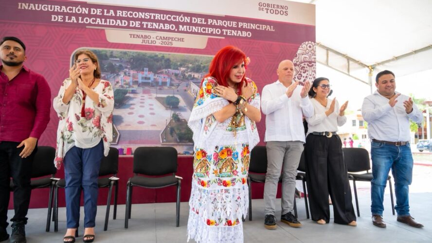 Nos trasladamos a la ciudad de Tenabo, donde visitamos el Parque Principal, que fue reconstruido a través de la SEDUMOP