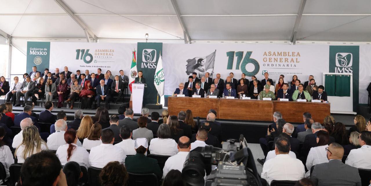 Hoy asistí a la 116 Asamblea General Ordinaria del IMSS, un encuentro que reafirma la fuerza y el compromiso de México con la salud y el bienestar de las familias