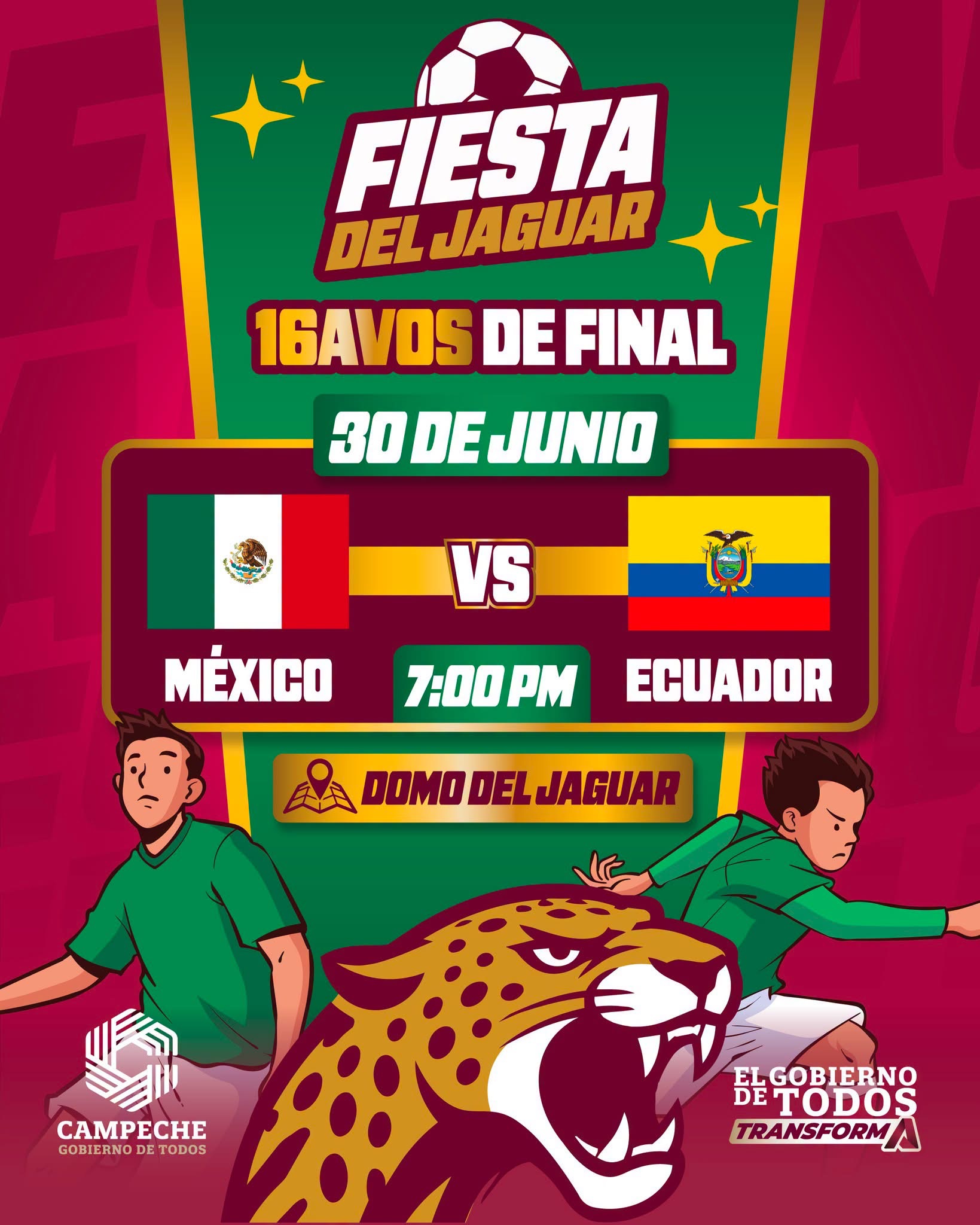 Hoy todos a ponerse la verde y apoyar a la Selección desde el Domo del Jaguar!
