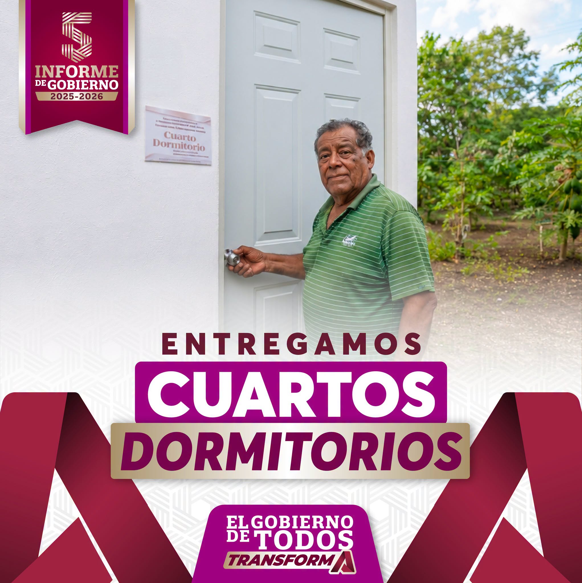 Con la entrega de cuartos dormitorio, otorgamos espacios más dignos